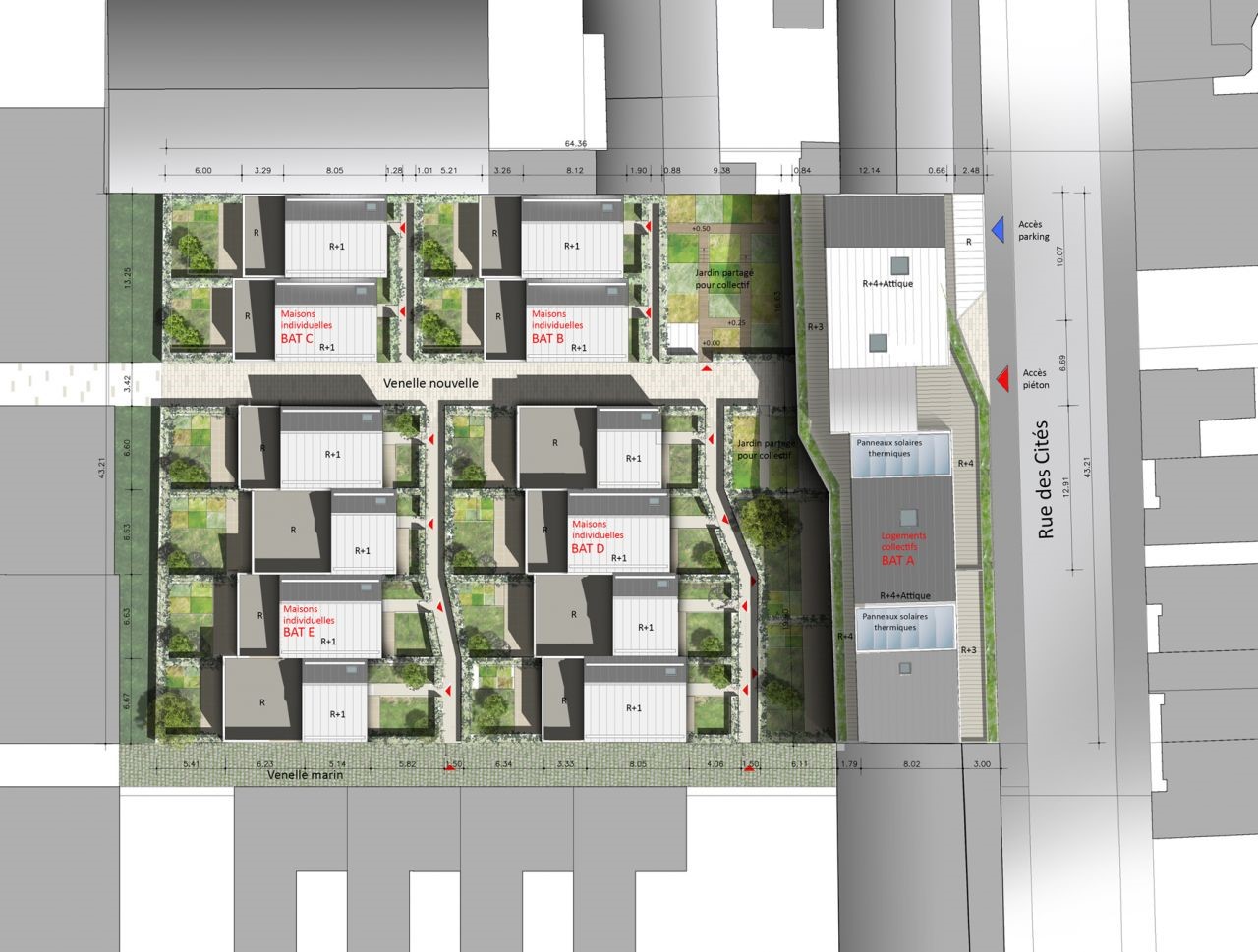 Réalisation logements collectifs et maison à Aubervilliers